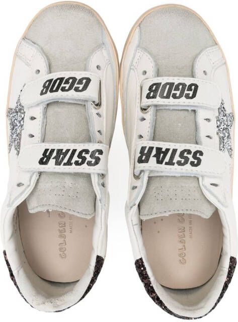 Golden Goose Kids Old School sneakers met klittenband Wit