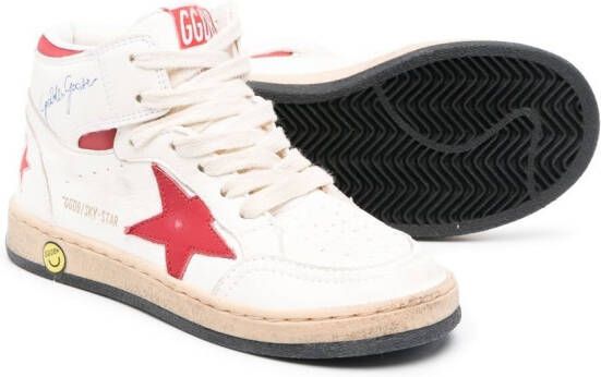 Golden Goose Kids Sky-Star high-top sneakers Wit