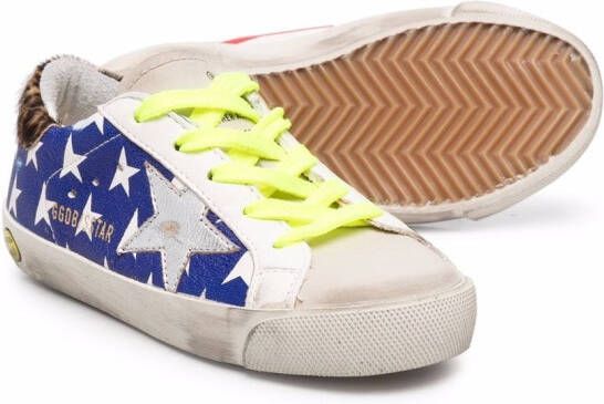 Golden Goose Kids Sneakers met Amerikaanse vlag Blauw