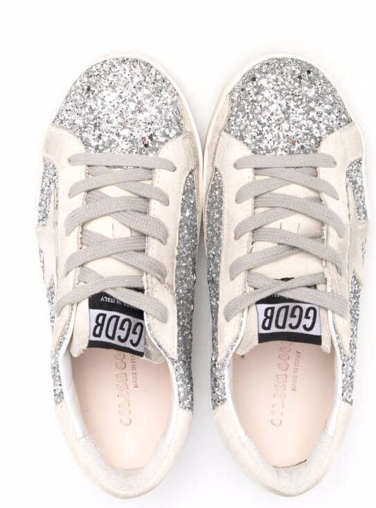Golden Goose Kids Sneakers met glitter Zilver