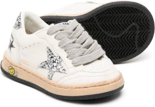 Golden Goose Kids Ball Star leren sneakers Beige