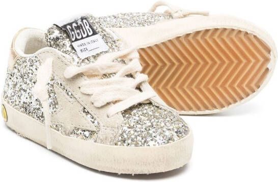 Golden Goose Kids Super-Star sneakers met glitter Zilver