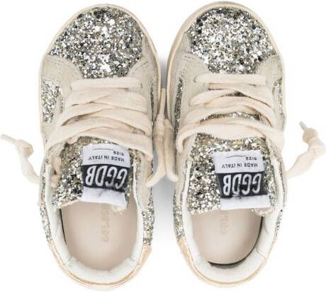 Golden Goose Kids Super-Star sneakers met glitter Zilver