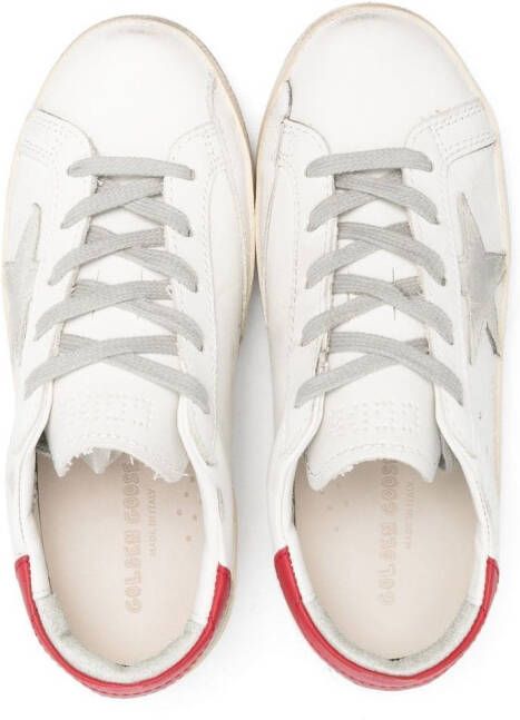 Golden Goose Kids Super-Star leren sneakers Wit