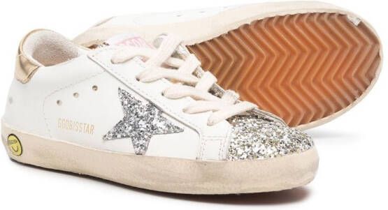 Golden Goose Kids Super-Star sneakers met glitter Wit