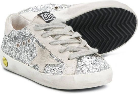 Golden Goose Kids Superstar sneakers met glitter Zilver