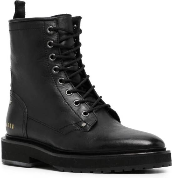 Golden Goose Leren combat boots Zwart
