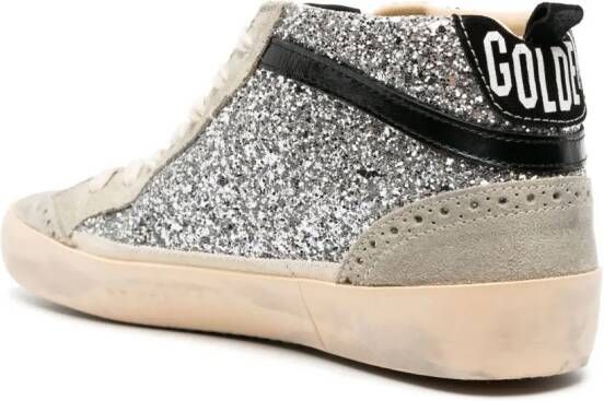 Golden Goose Mid Star sneakers met glitters Grijs