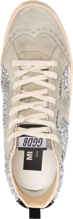 Golden Goose Mid Star sneakers met glitters Grijs