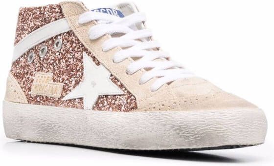 Golden Goose Mid Star sneakers met glitter Roze