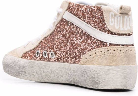 Golden Goose Mid Star sneakers met glitter Roze