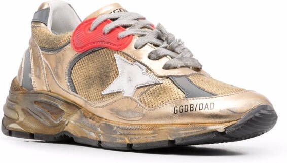 Golden Goose Running Sole sneakers met gerafeld effect Goud