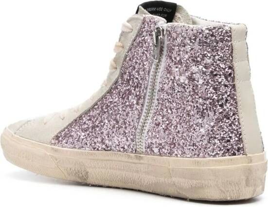 Golden Goose Slide glitter-detail sneakers Roze