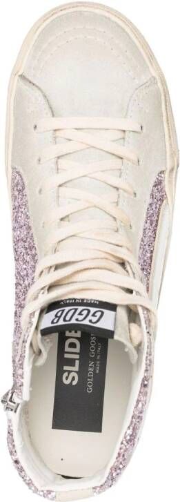 Golden Goose Slide glitter-detail sneakers Roze