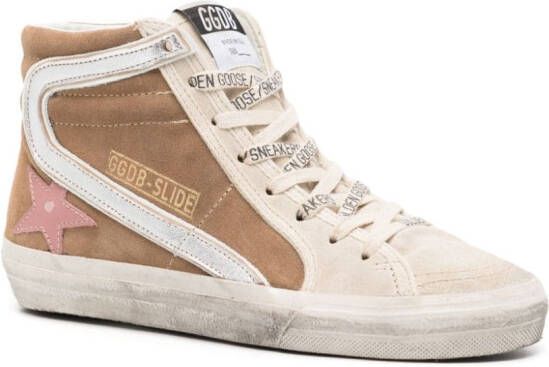 Golden Goose Slide high-top sneakers Beige