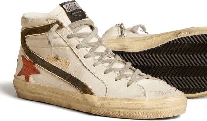 Golden Goose Slide leren high-top sneakers Beige