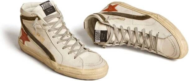 Golden Goose Slide leren high-top sneakers Beige