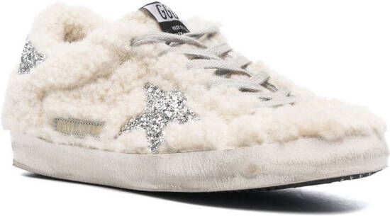 Golden Goose Sneakers met glitter Beige