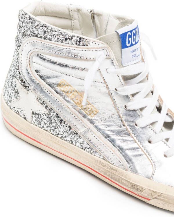 Golden Goose Sneakers met logopatch Zilver