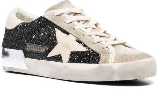 Golden Goose Super-Star glitter-detail sneakers Zwart