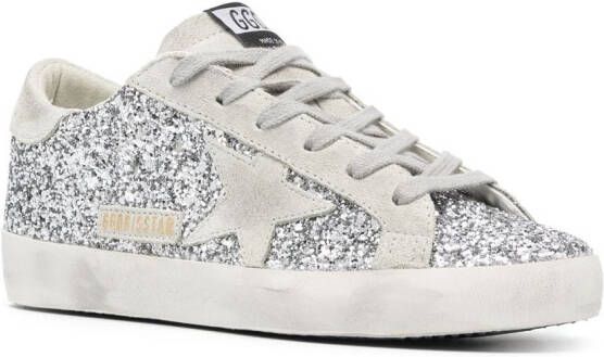 Golden Goose Super-Star sneakers met glitter Zilver