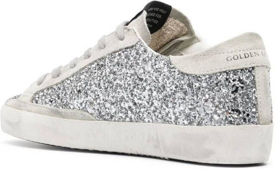 Golden Goose Super-Star sneakers met glitter Zilver