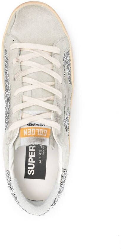 Golden Goose Super-Star sneakers met glitter Beige