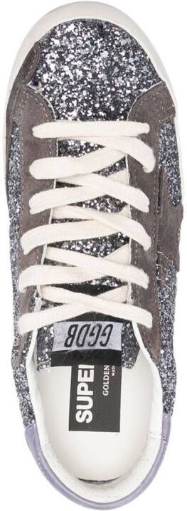 Golden Goose Super-Star sneakers met glitter Zilver