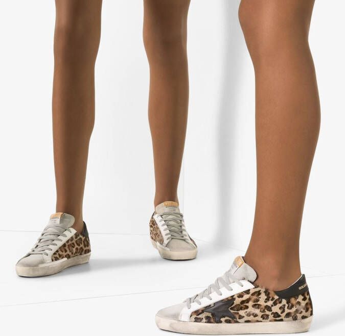 Golden Goose Super-Star sneakers met luipaardprint Bruin
