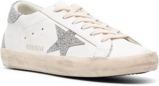 Golden Goose Superstar glitter-embellished sneakers Wit