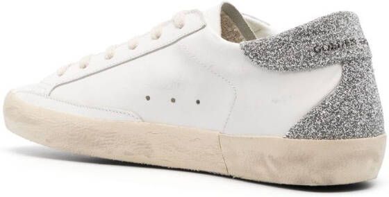 Golden Goose Superstar glitter-embellished sneakers Wit