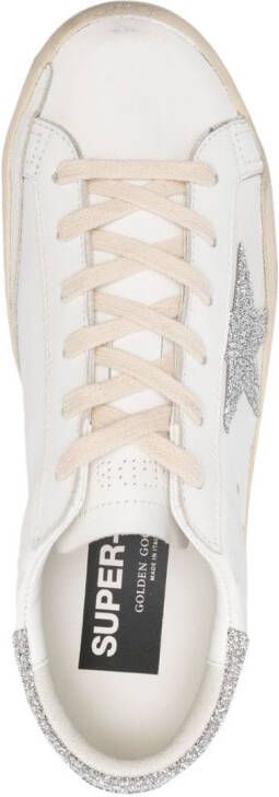 Golden Goose Superstar glitter-embellished sneakers Wit