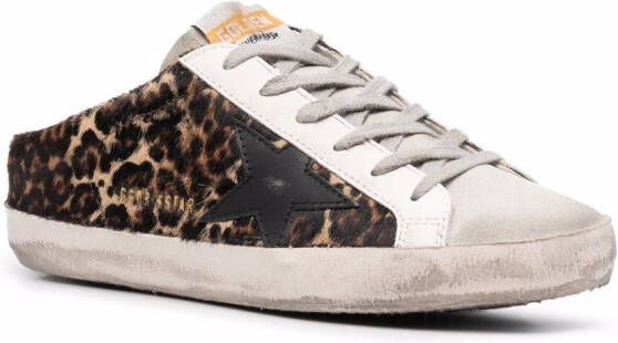 Golden Goose Superstar Sabot muiltjes met luipaardprint Bruin