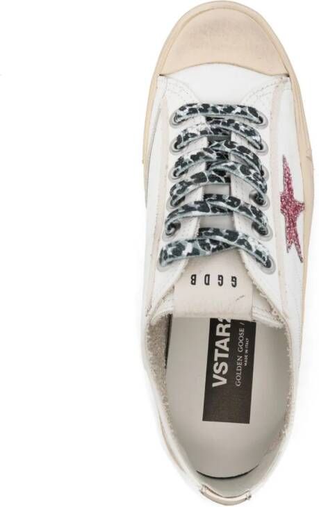 Golden Goose V-Star gerafelde sneakers Wit