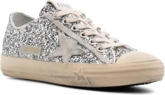 Golden Goose V-Star sneakers met glitter Zilver