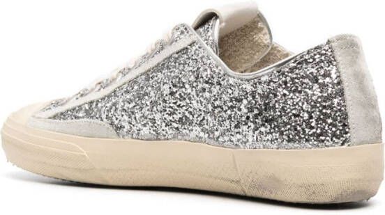 Golden Goose V-Star sneakers met glitter Zilver