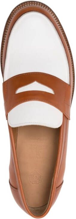 Grenson Loafers met colourblocking Bruin