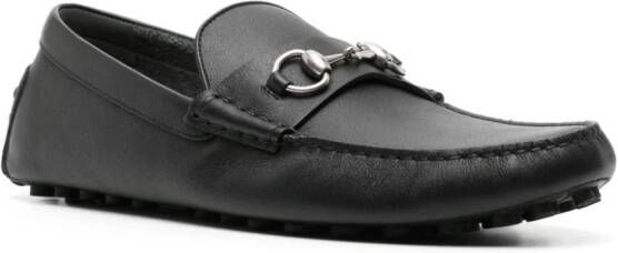 Gucci Leren loafers met horsebit detail Zwart