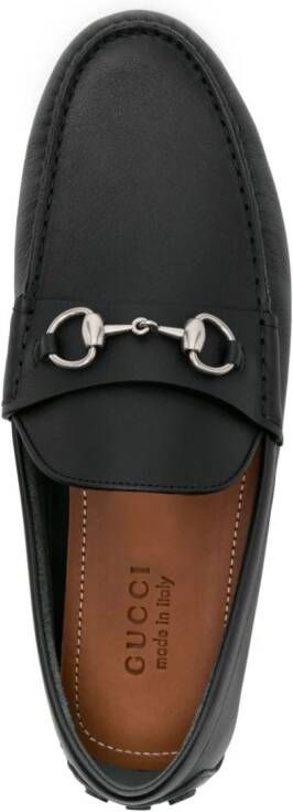 Gucci Leren loafers met horsebit detail Zwart