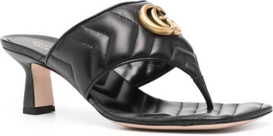 Gucci 60 mm Double G leren sandalen Zwart
