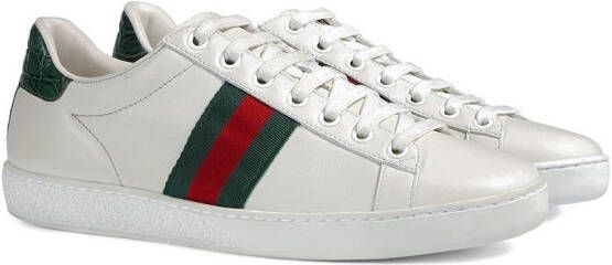 Gucci Ace sneakers met webstreep Wit