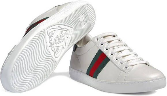 Gucci Ace sneakers met webstreep Wit