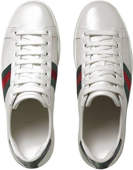 Gucci Ace sneakers met webstreep Wit
