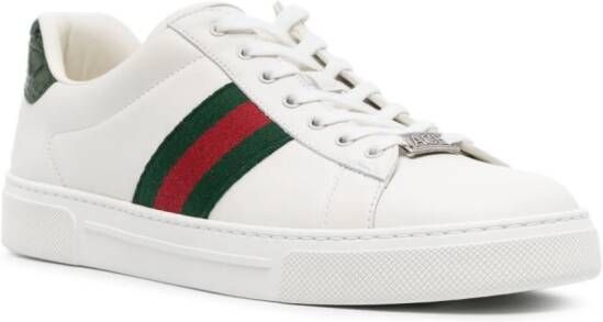 Gucci Ace leren sneakers met web-streep Wit