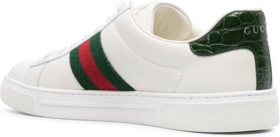 Gucci Ace leren sneakers met web-streep Wit