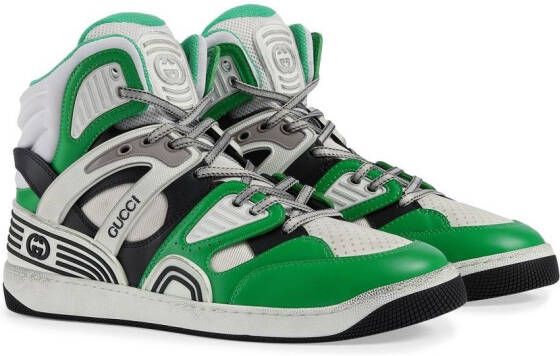 Gucci Basket high-top sneakers Groen