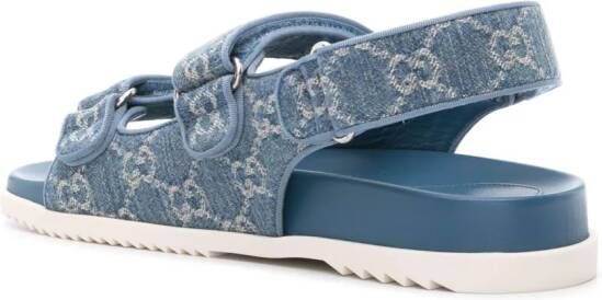 Gucci Denim sandalen met GG logo Blauw