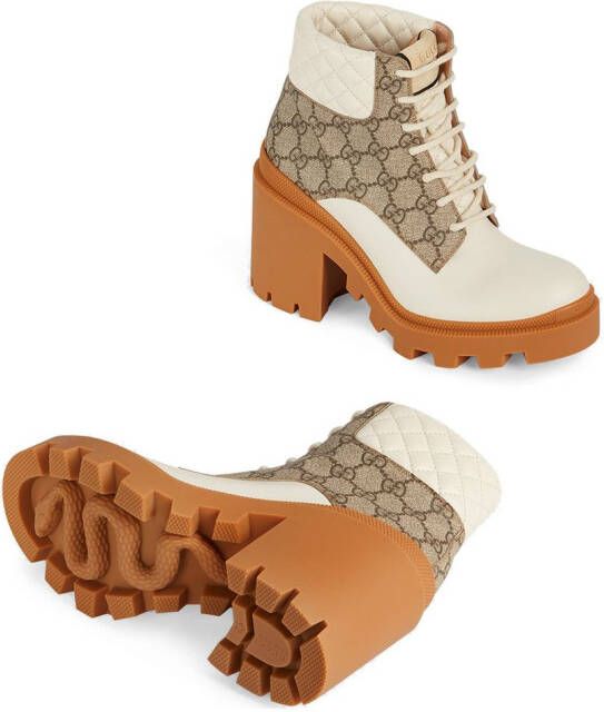 Gucci Enkellaarzen met GG-logo Wit