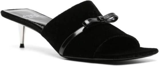 Gucci 55 mm fluwelen sandalen met GG-jacquard Zwart