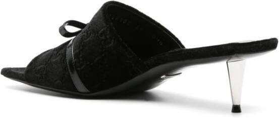 Gucci 55 mm fluwelen sandalen met GG-jacquard Zwart